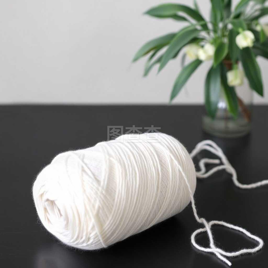 桌角的棉紗卷